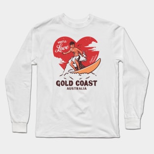 Vintage Surfing You'll Love Gold Coast, Australia // Retro Surfer's Paradise Long Sleeve T-Shirt